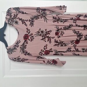 Le Lis Blush and Red Floral Midi Dress